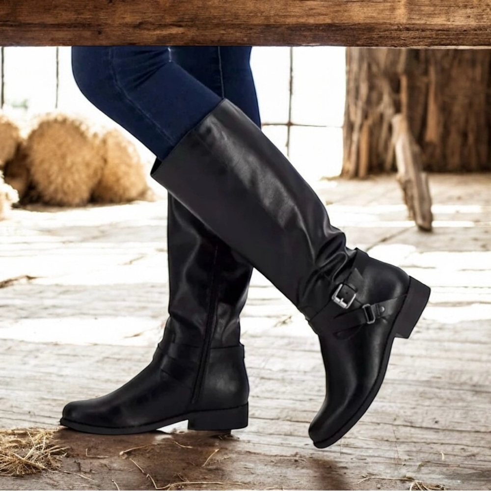 NWT Style & Co Women’s Faux Leather Wide Calf Riding Boots